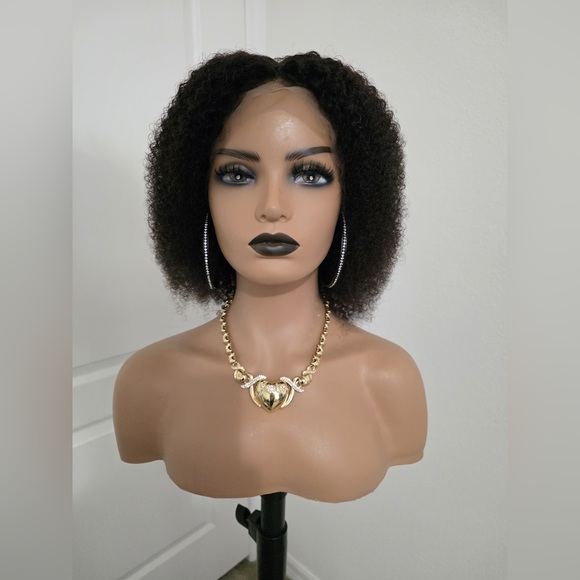12” Kinky Curly 13x4 Lacefront Human Hair Wig - Picture 3 of 13